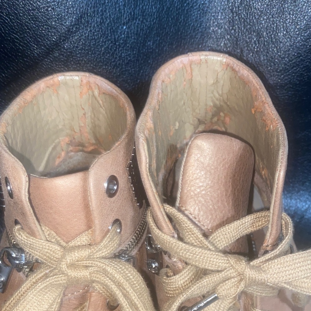 Michael Kors Brown High-Top Sneakers with Silver Studs - Picture 4 of 9